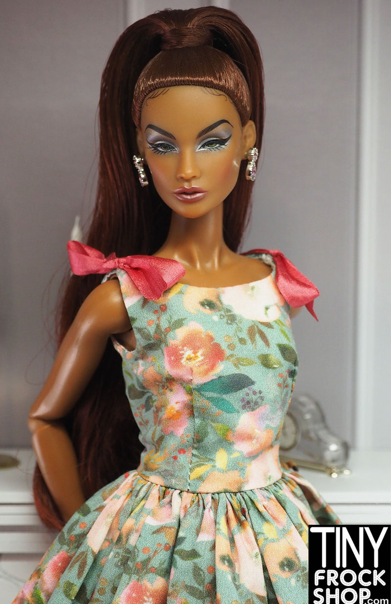 12" Fashion Doll Autumn Floral Lawn Dress by Bellissima Couture