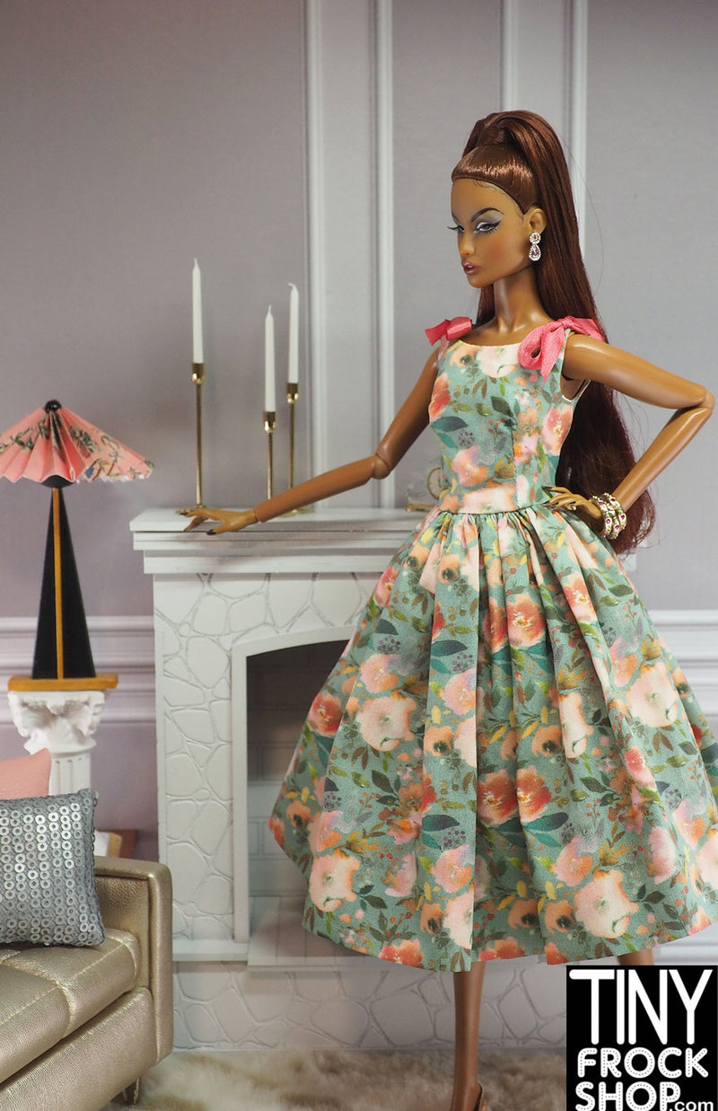 12" Fashion Doll Autumn Floral Lawn Dress by Bellissima Couture