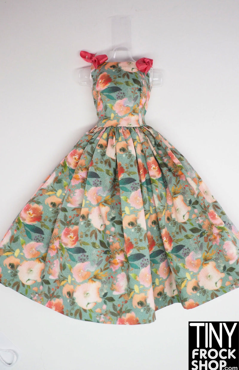 12" Fashion Doll Autumn Floral Lawn Dress by Bellissima Couture