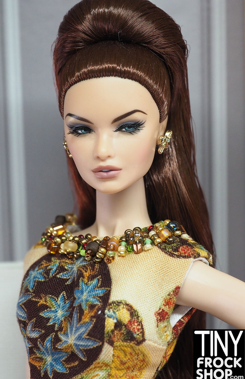 12" Fashion Doll Beaded Asian Sheath Dress by Bellissima Couture