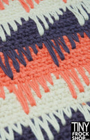 12" Fashion Doll Drop Stitch Coral and Purple Area Rug by TINY FROCK