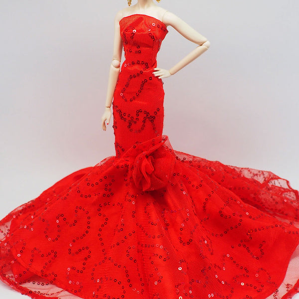 Tiny Frock Shop 12 Fashion Doll Eaki Red Sequined Drama Dress