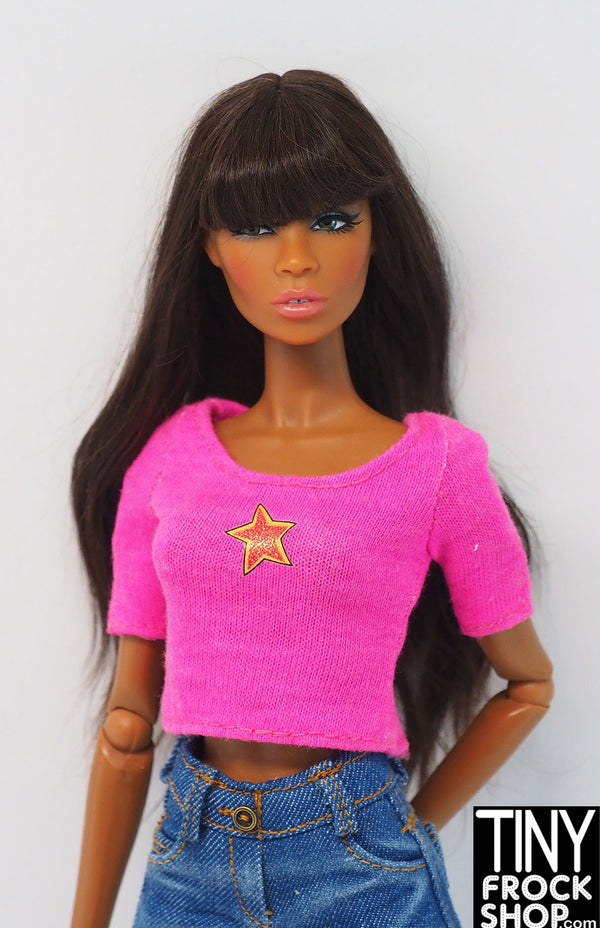 12" Fashion Doll Hot Pink Star Top