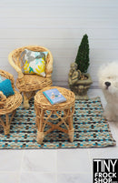 12" Fashion Doll Metallic Basket Weaver Area Rug by TINY FROCK