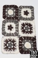 12" Fashion Doll Neutral Bohemian Squares Area Rug by TINY FROCK