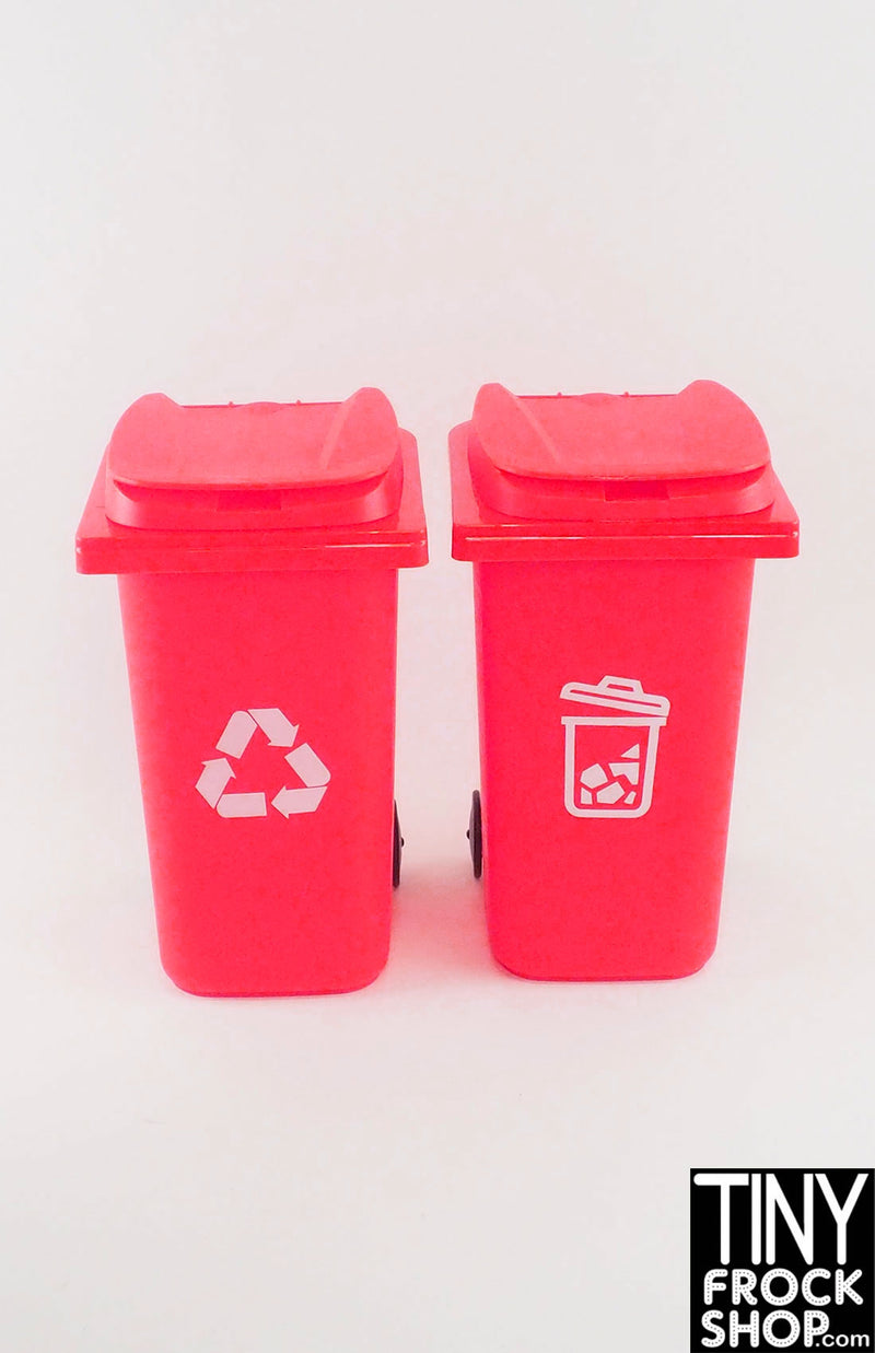 12" Fashion Doll Garbage Recycling and Trash Cans Set of 2 - More Colors