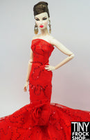 12" Fashion Doll Red Sequined Drama Dress