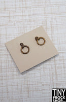 12" Fashion Doll Small Hoop Dangle Earrings Copper