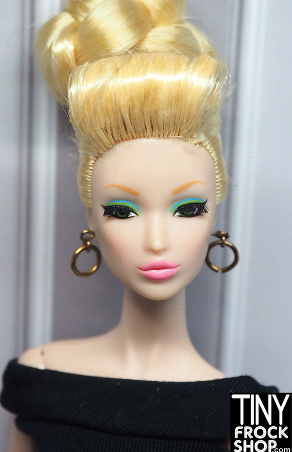 12" Fashion Doll Small Hoop Dangle Earrings Copper