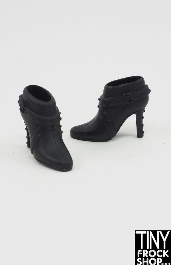 12" Fashion Doll Black Faux Studded Boots