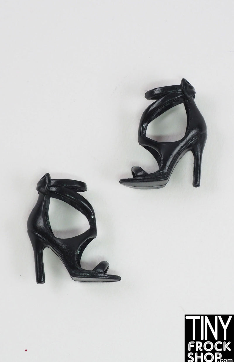 12" Fashion Doll Black Sculptural Heels