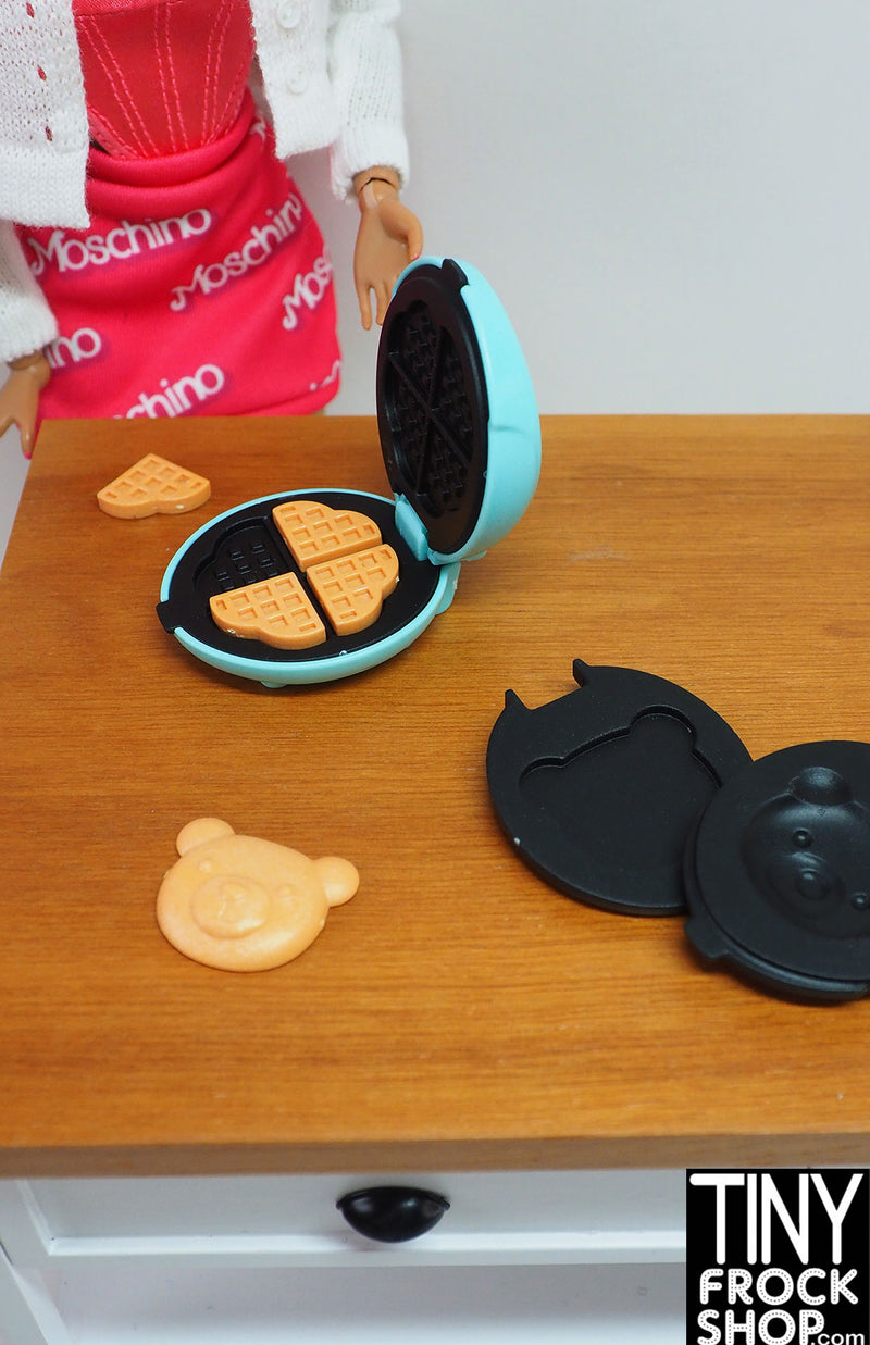 12" Fashion Doll Blue Kawaii Waffle Iron with Waffles