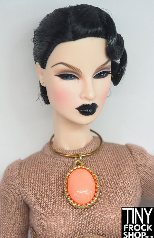 12" Fashion Doll Coral Stone Necklace by Pam Maness