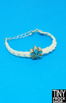 12" Fashion Doll Cream Braided Belt with Fleur De Lis by Pam Maness