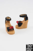 12" Fashion Doll Bow Open Toe Wedge Heels