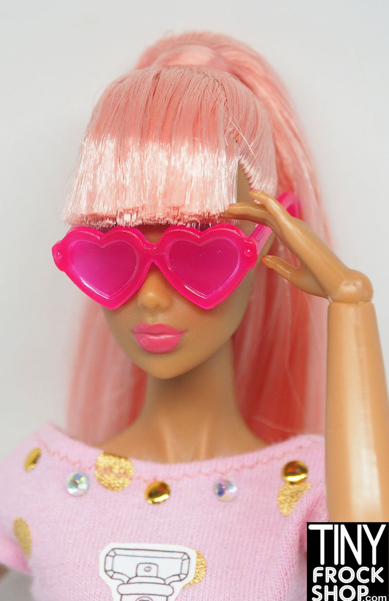 12" Fashion Doll Cute Hot Pink Heart Sunglasses