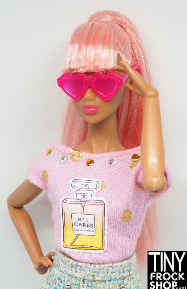 12" Fashion Doll Cute Hot Pink Heart Sunglasses