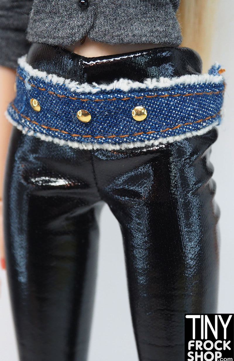 12" Fashion Doll Denim Studded Hip Belt