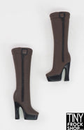12" Fashion Doll Faux Zipper Tall Heel Boots-More Colors