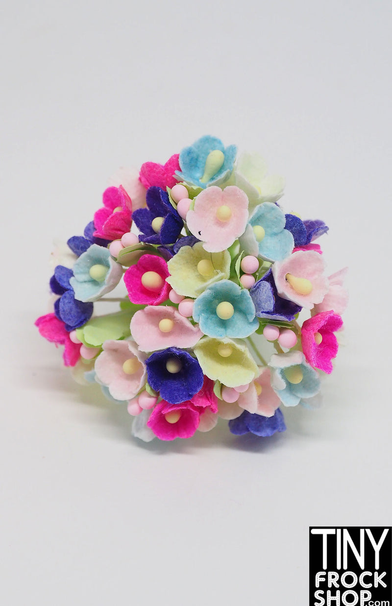 12" Fashion Doll Forget Me Not Paper Flower Bouquets- More colors