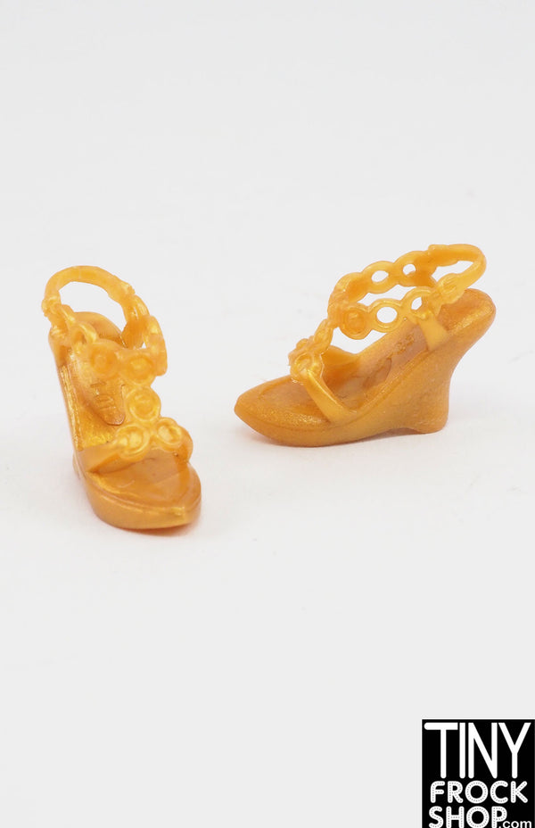 12" Fashion Doll Gold Chinese Slipper Heels