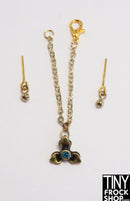 12" Fashion Doll Gold Three Petal Flower Necklace with Earrings Set by Pam Maness