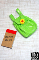 12" Fashion Doll Green Backpack with Sketch Pad