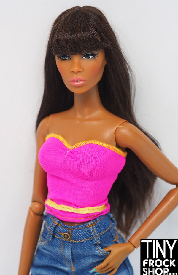 12" Fashion Doll Hot Pink and Yellow Tube Top