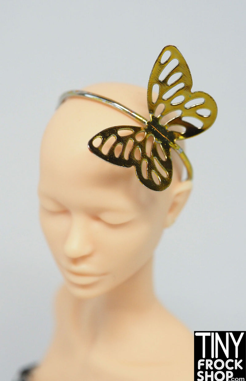 12" Fashion Doll Metal Color Butterfly Headbands by Pam Maness - More Colors