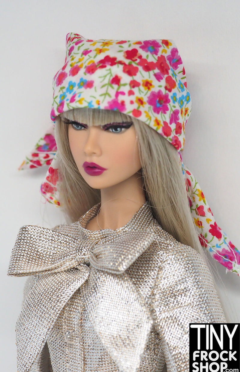 12" Fashion Doll Mini Floral Cotton Scarf by Pam Maness