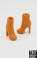 12" Fashion Doll Orange Faux Stud Heel Boots