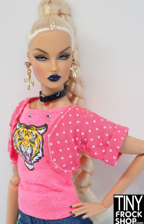 12" Fashion Doll Pink Dot Cotton Shrug