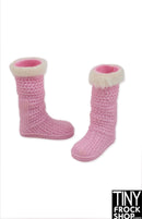 12" Fashion Doll Pink Faux Knit with Fur Boots