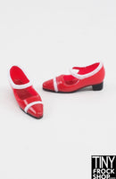 12" Fashion Doll Red and White Kitten Heels