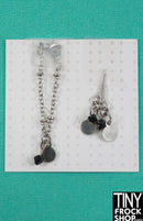12" Fashion Doll Silver and Black Necklace and Earring Set by Pam Maness