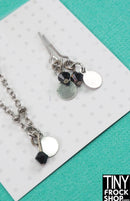 12" Fashion Doll Silver and Black Necklace and Earring Set by Pam Maness