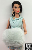 12" Fashion Doll Silver Grey Fur Muff