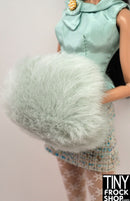 12" Fashion Doll Silver Grey Fur Muff