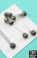 12" Fashion Doll Smoke Stone Necklace, Bracelet Ring and Earring Set by Pam Maness