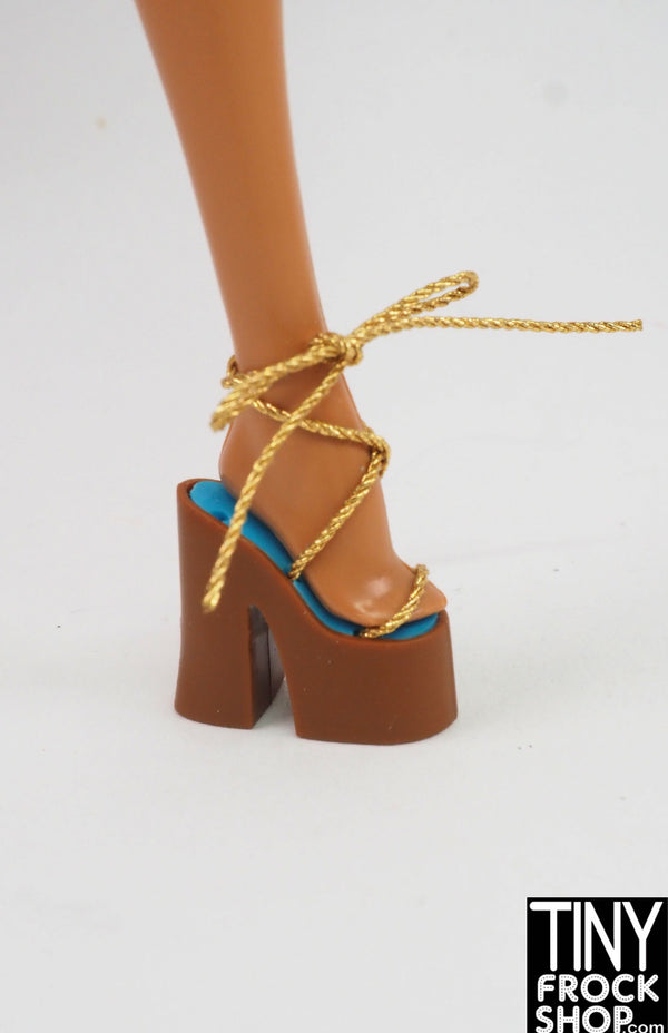 12" Fashion Doll String Wrap Platform Heels-More Colors