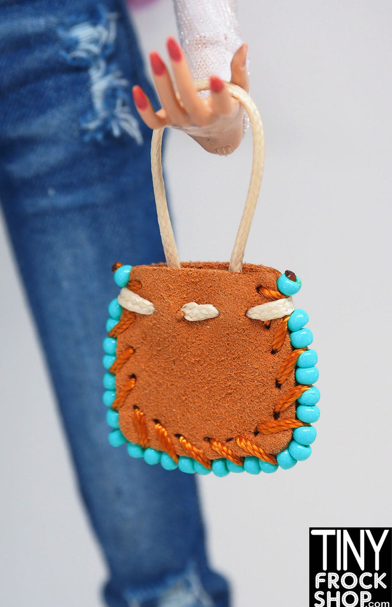 12" Fashion Doll Suede Mini Bag with Beads