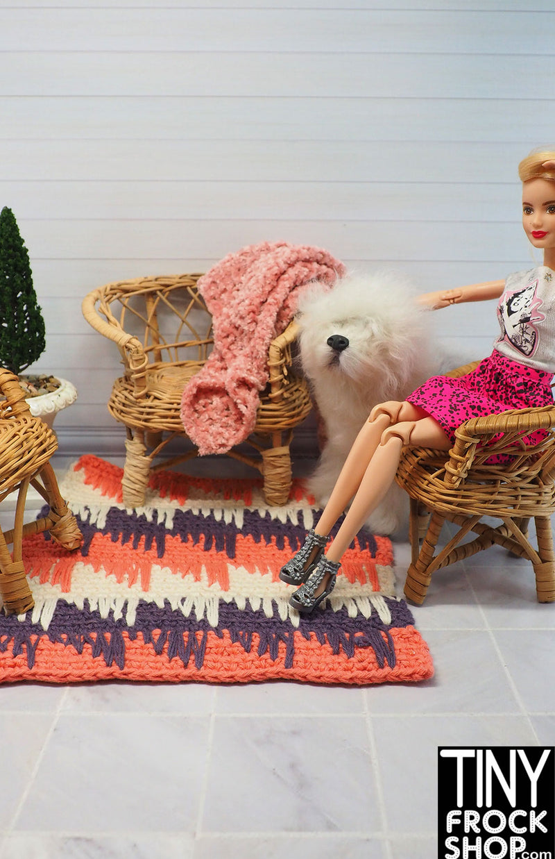 12" Fashion Doll Wicker Chair and Loveseat - Set of 3