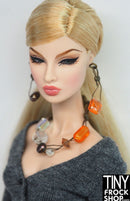 12" Fashion Doll Wirey Beaded Art Necklace with Earrings Set by Pam Maness