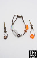 12" Fashion Doll Wirey Beaded Art Necklace with Earrings Set by Pam Maness