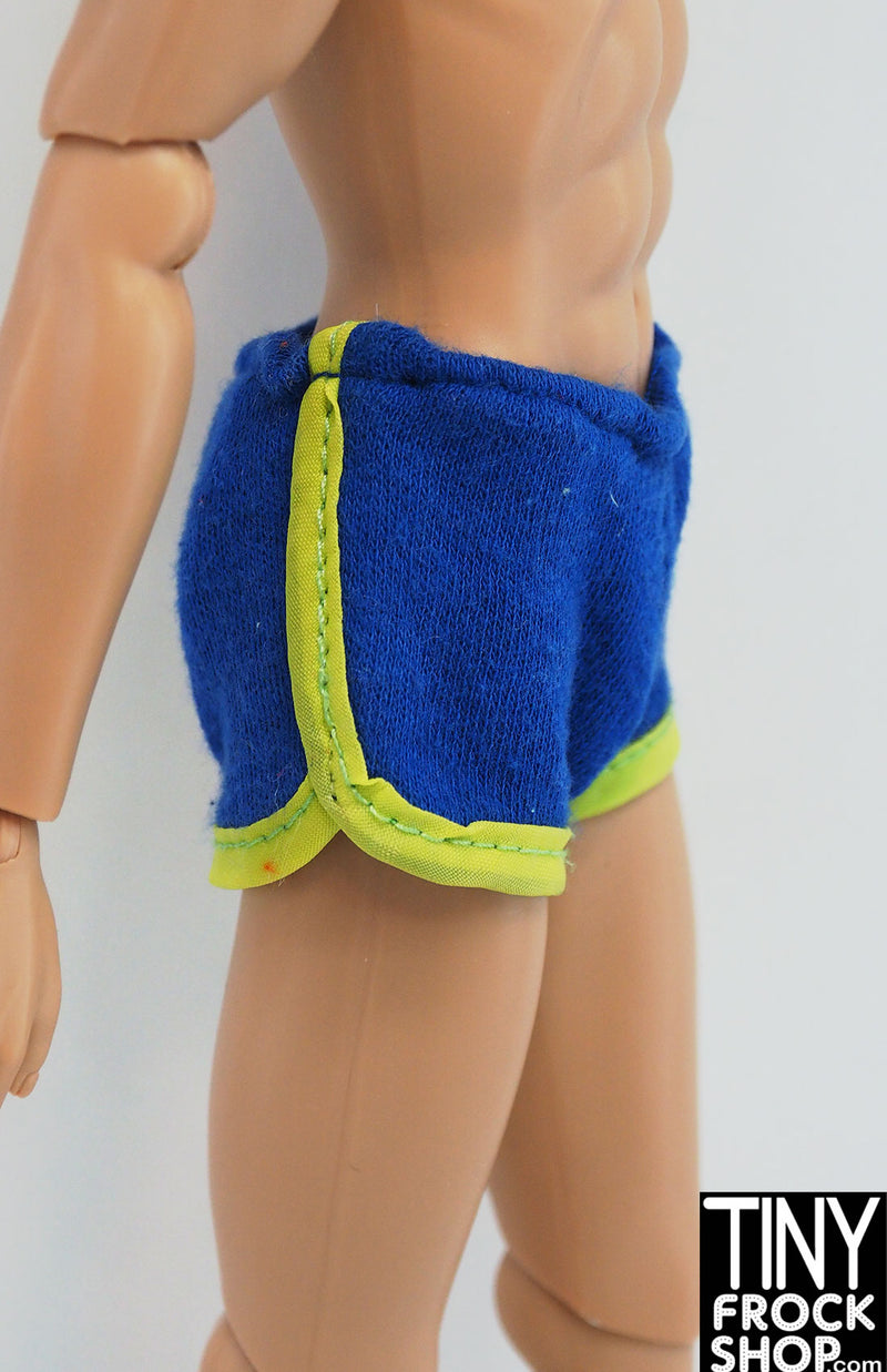 12" Fashion Male Doll Blue and Lime Short Shorts