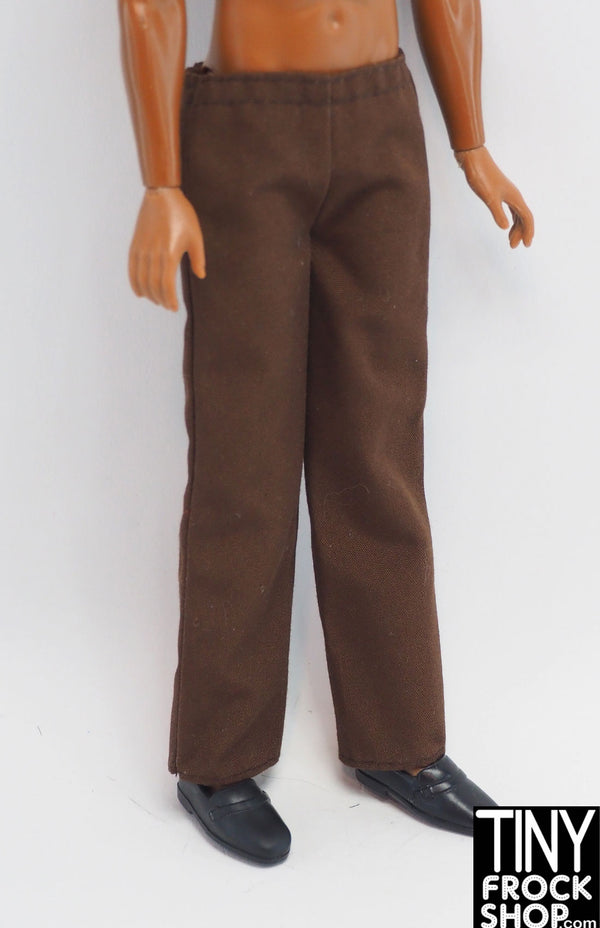 12" Fashion Male Doll Brown Elastic Waist Pants