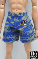 12" Fashion Male Doll Blue Grey Camo Short