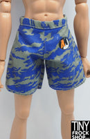 12" Fashion Male Doll Blue Grey Camo Short