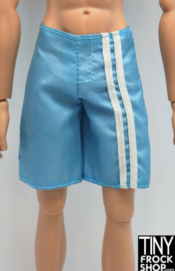 12" Fashion Male Doll Light Blue Nylon with Stripe Shorts