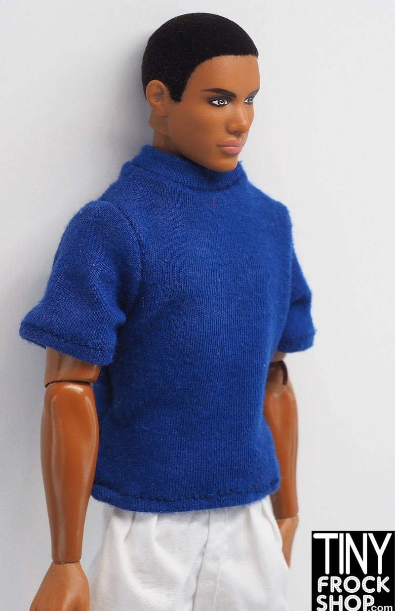 12" Fashion Male Doll Royal Blue Knit Tee